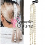Accesoriu pentru par cu clips PRL01BB cu un sirag de perlute albe